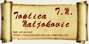 Toplica Maljoković vizit kartica